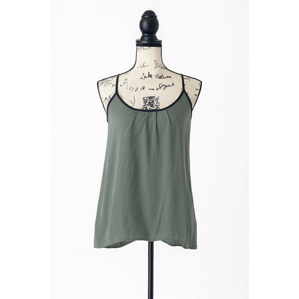 Ro & De Women’s Green Black Racerback Tank Top Small Lightweight Blouse